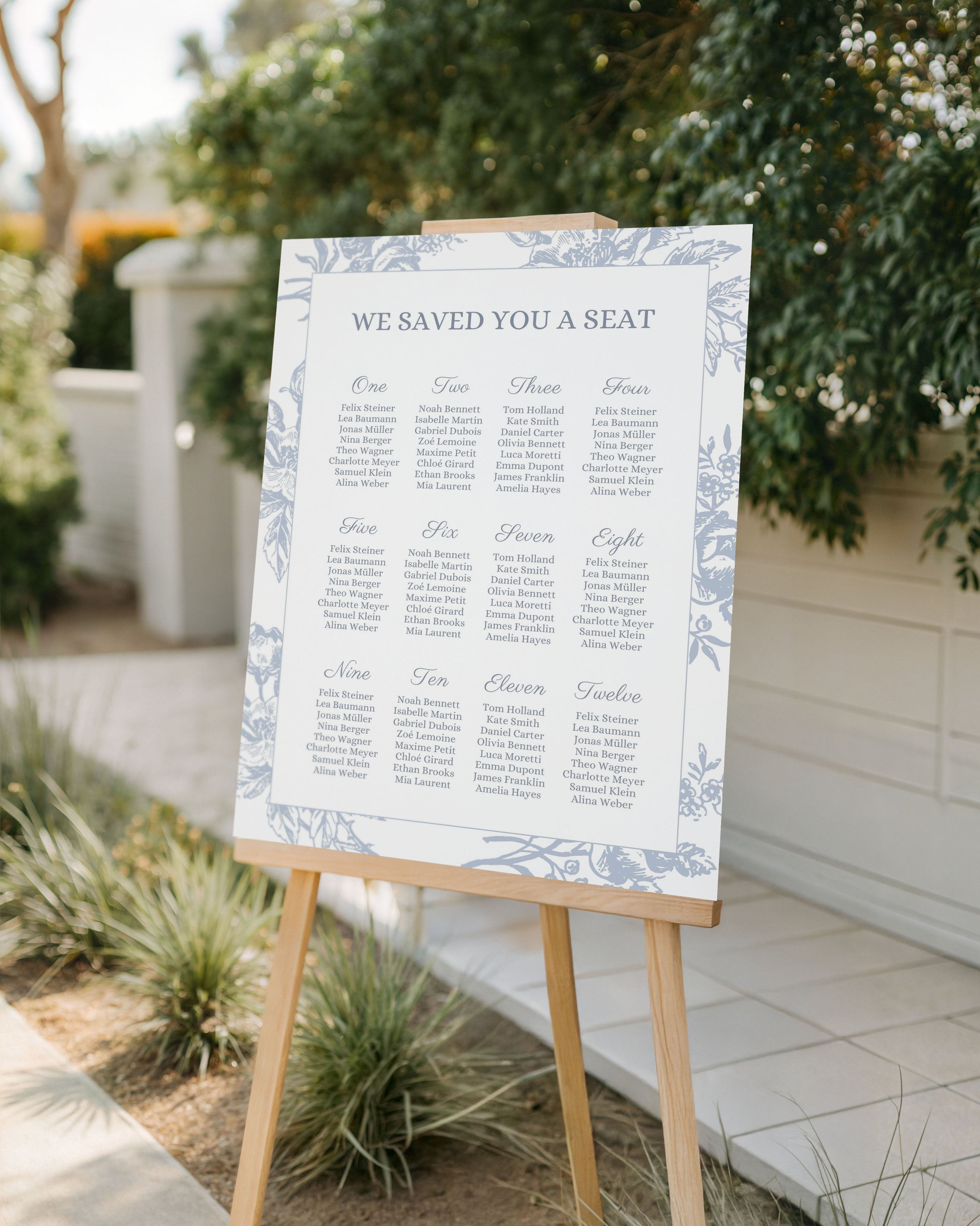 wedding welcome sign template editable wedding entrance sign printable wedding reception sign elegant floral wedding signage canva template blue wedding welcome poster instant download