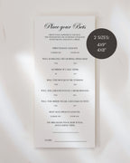 place your bets wedding game template editable in canva printable wedding reception game
