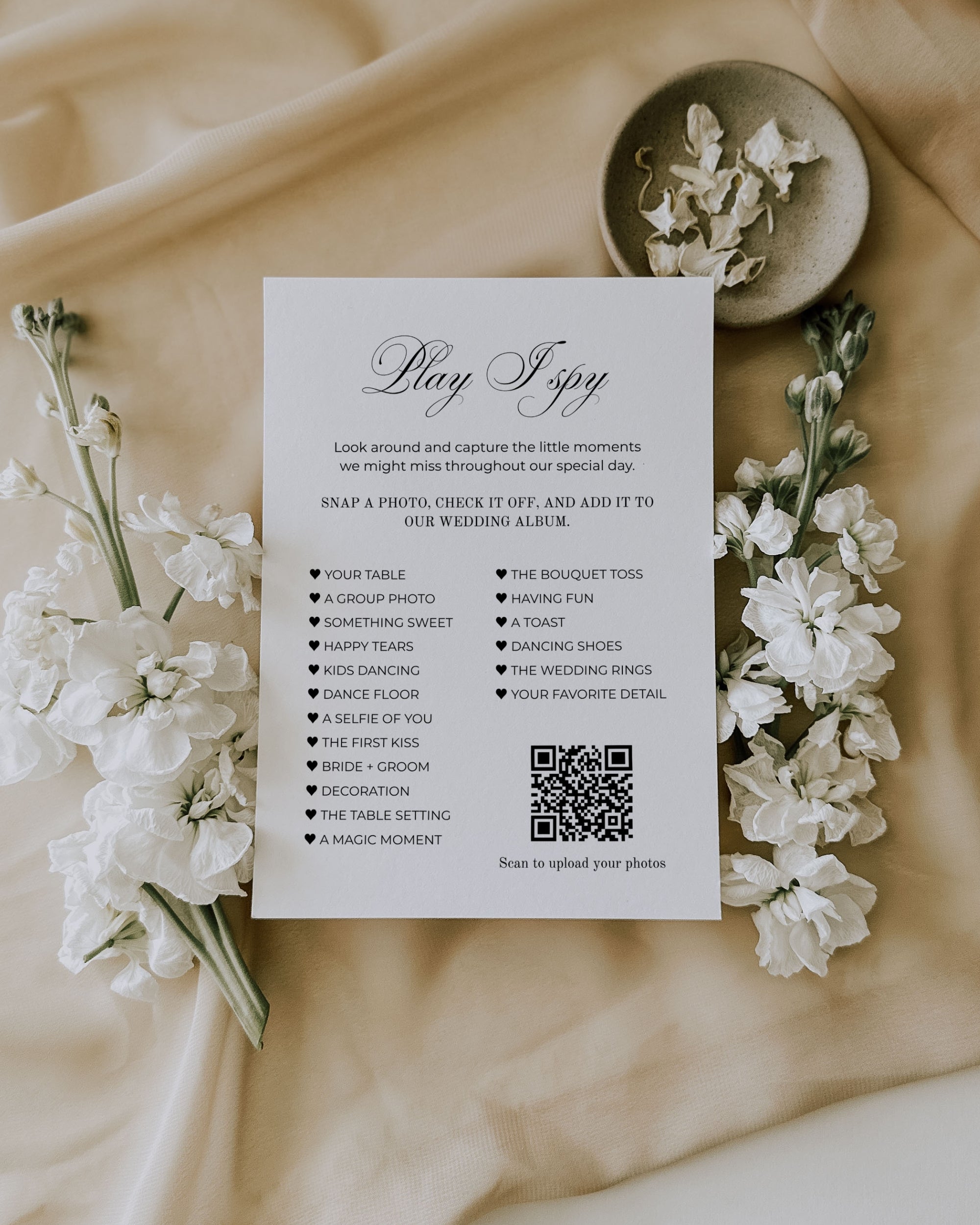 Wedding I Spy Game Template: Editable Wedding Photo Game Card 011