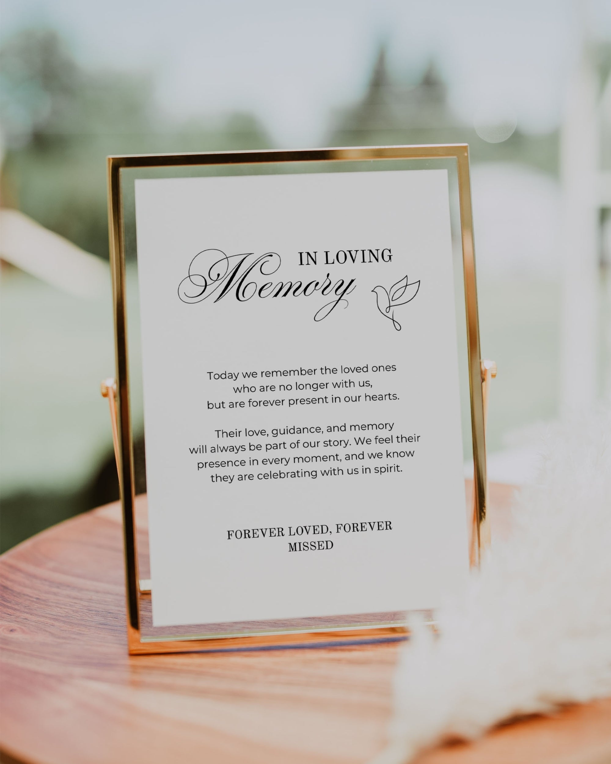 In Loving Memory Sign Template: Editable Wedding Memorial Table Sign 011