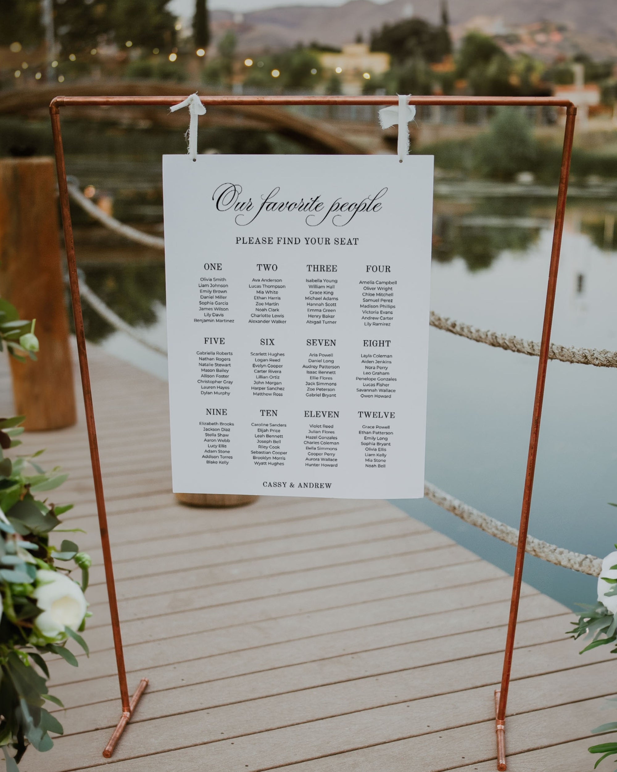 Our Favorite People Seating Chart: Editable Minimal Wedding Seating Sign 011