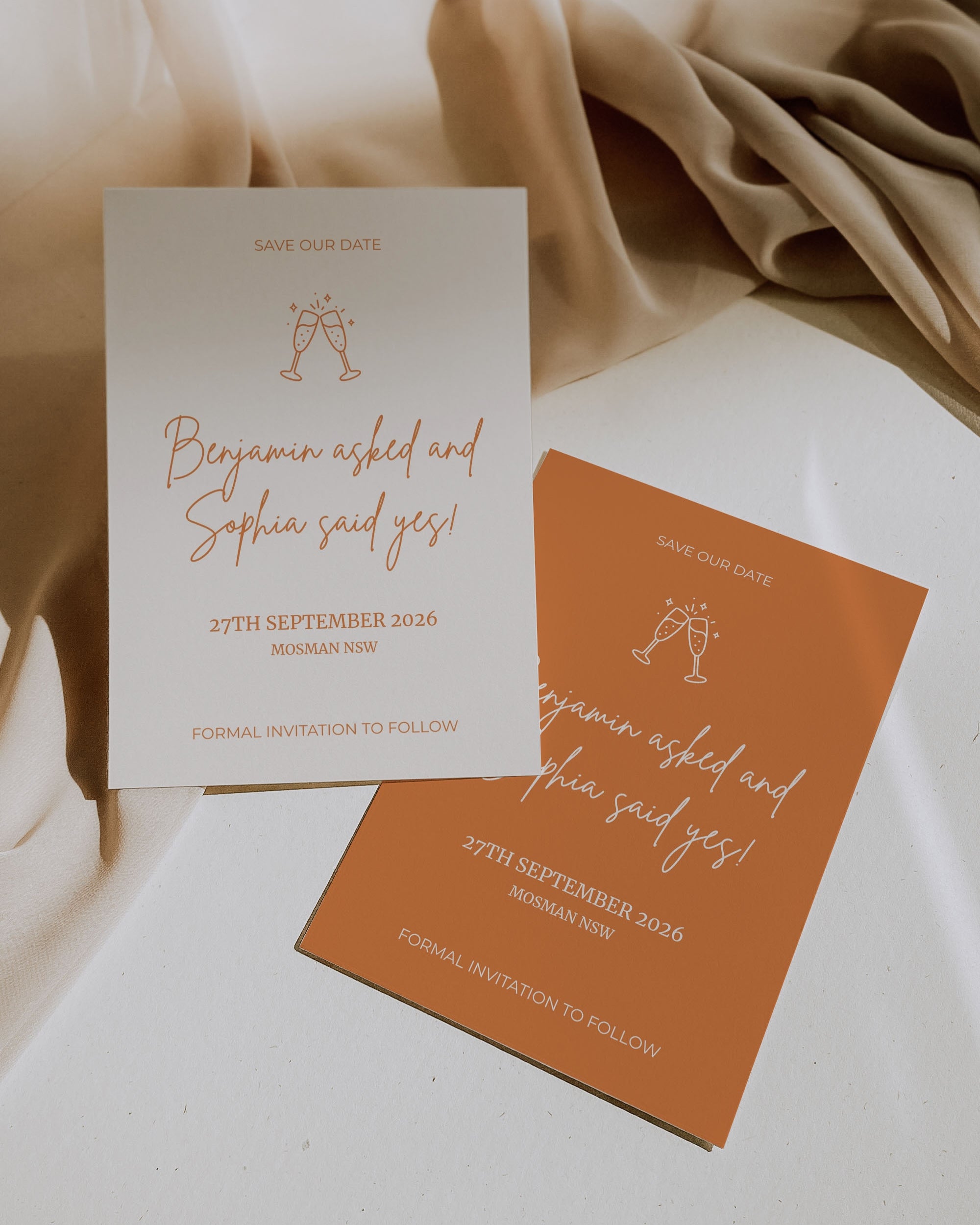 Orange Modern Save the Date Template 012