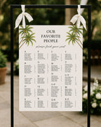 Alphabetical Wedding Seating Chart Template: Editable Tropical Table Plan (Instant Download) 
