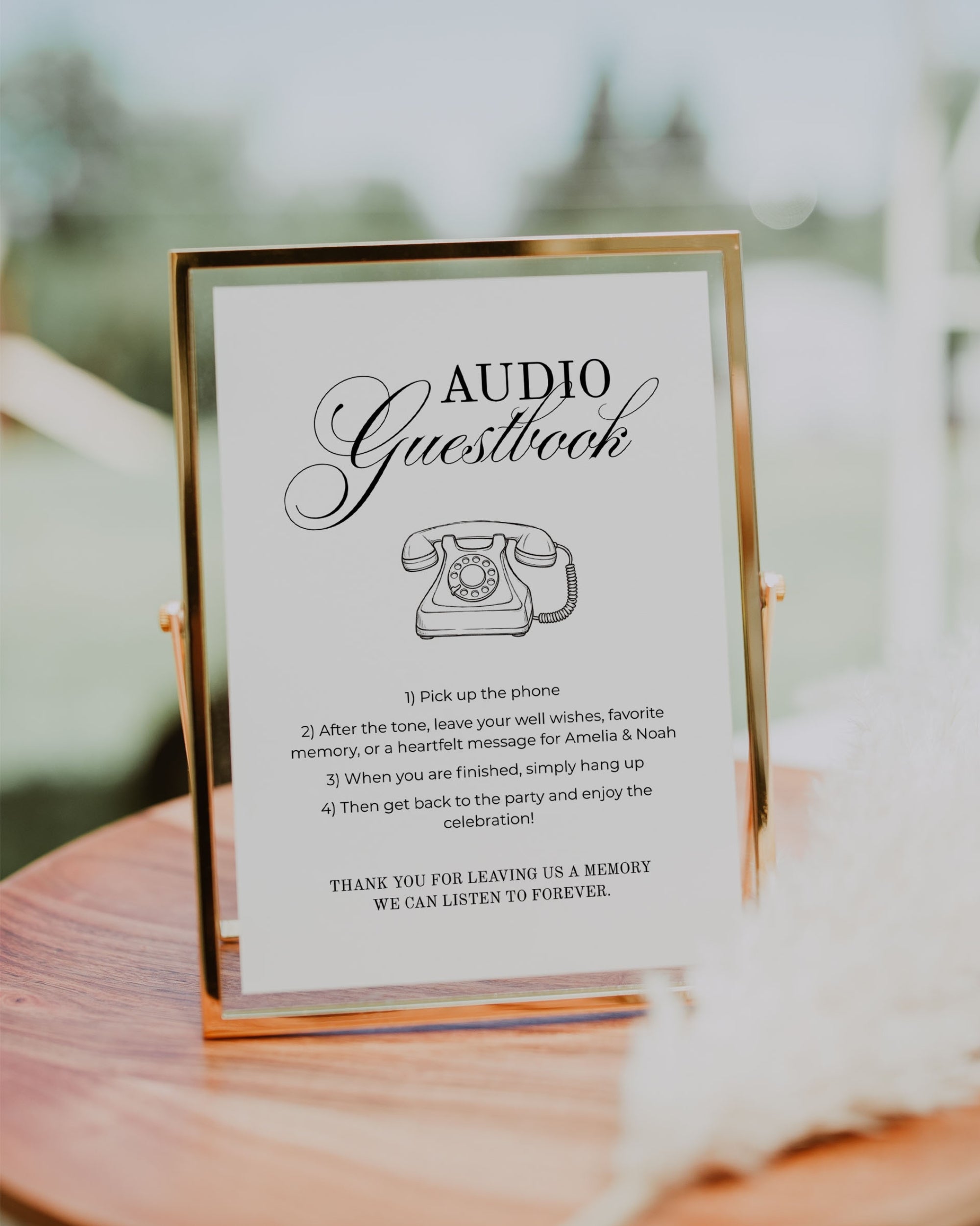 Audio Guestbook Sign Template: Editable Wedding Phone Guest Book Sign 011