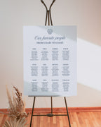 Seating Chart Template: Blue Seashell Ocean Wedding Seating Sign 013