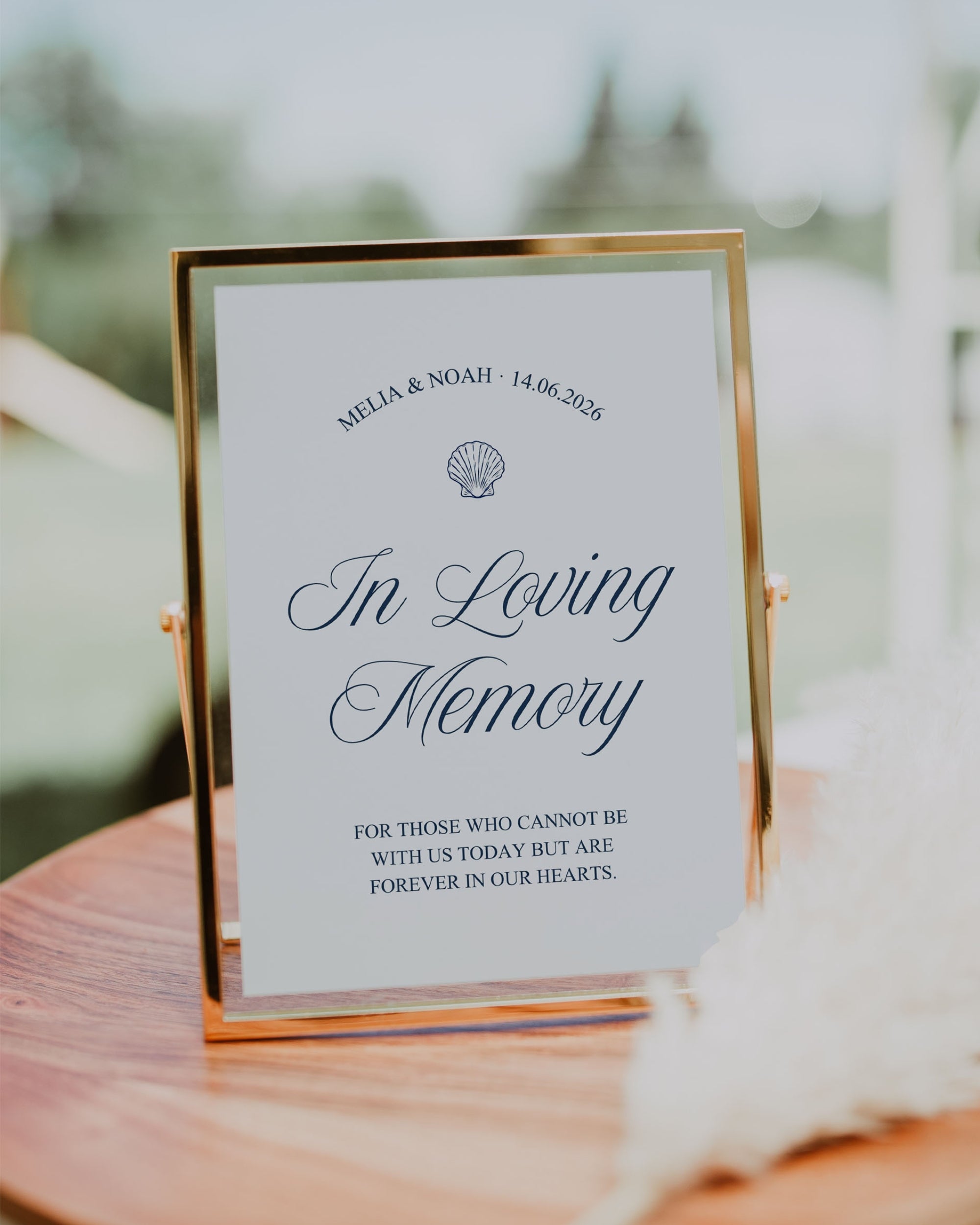 In Loving Memory Wedding Sign Template: Editable Coastal Memorial Sign 013