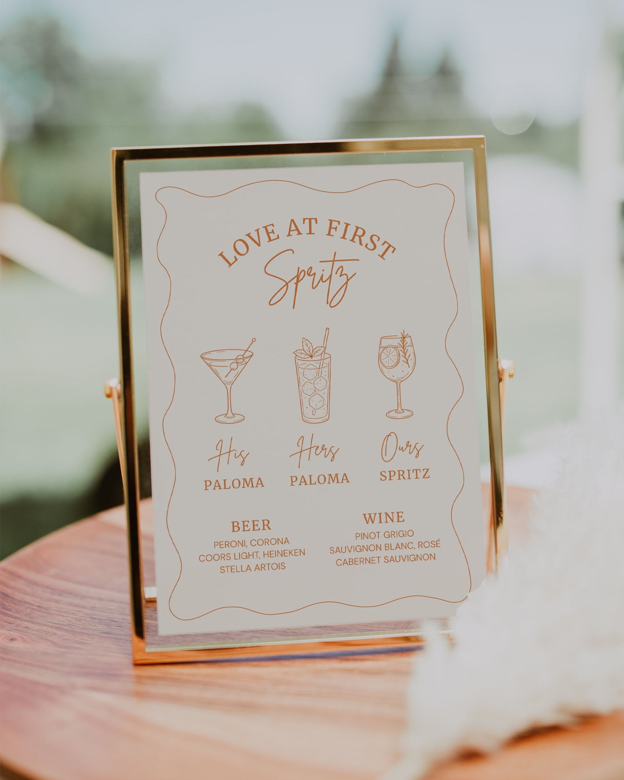 Orange Modern Signature Drinks Sign Template 012