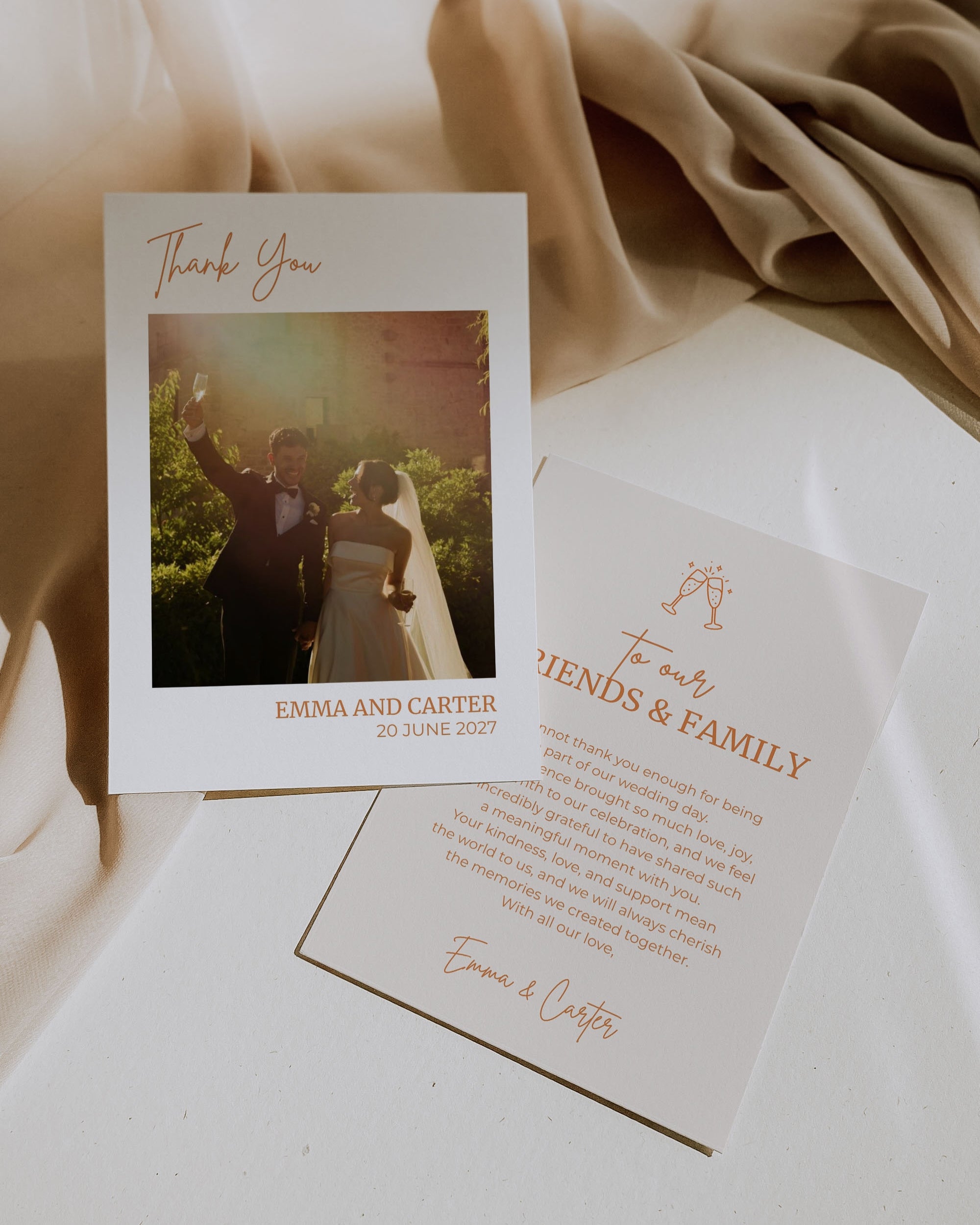 Wedding Photo Thank You Card Template 012