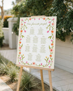 Floral Seating Chart Template: Editable Garden Wedding Seating Sign 014