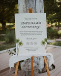 Unplugged Ceremony Sign Template: Editable Tropical Wedding Phone Sign