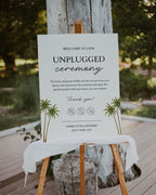 Unplugged Ceremony Sign Template: Editable Tropical Wedding Phone Sign