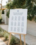 Seating Chart Template: Blue Seashell Ocean Wedding Seating Sign 013