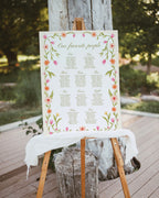 Floral Seating Chart Template: Editable Garden Wedding Seating Sign 014