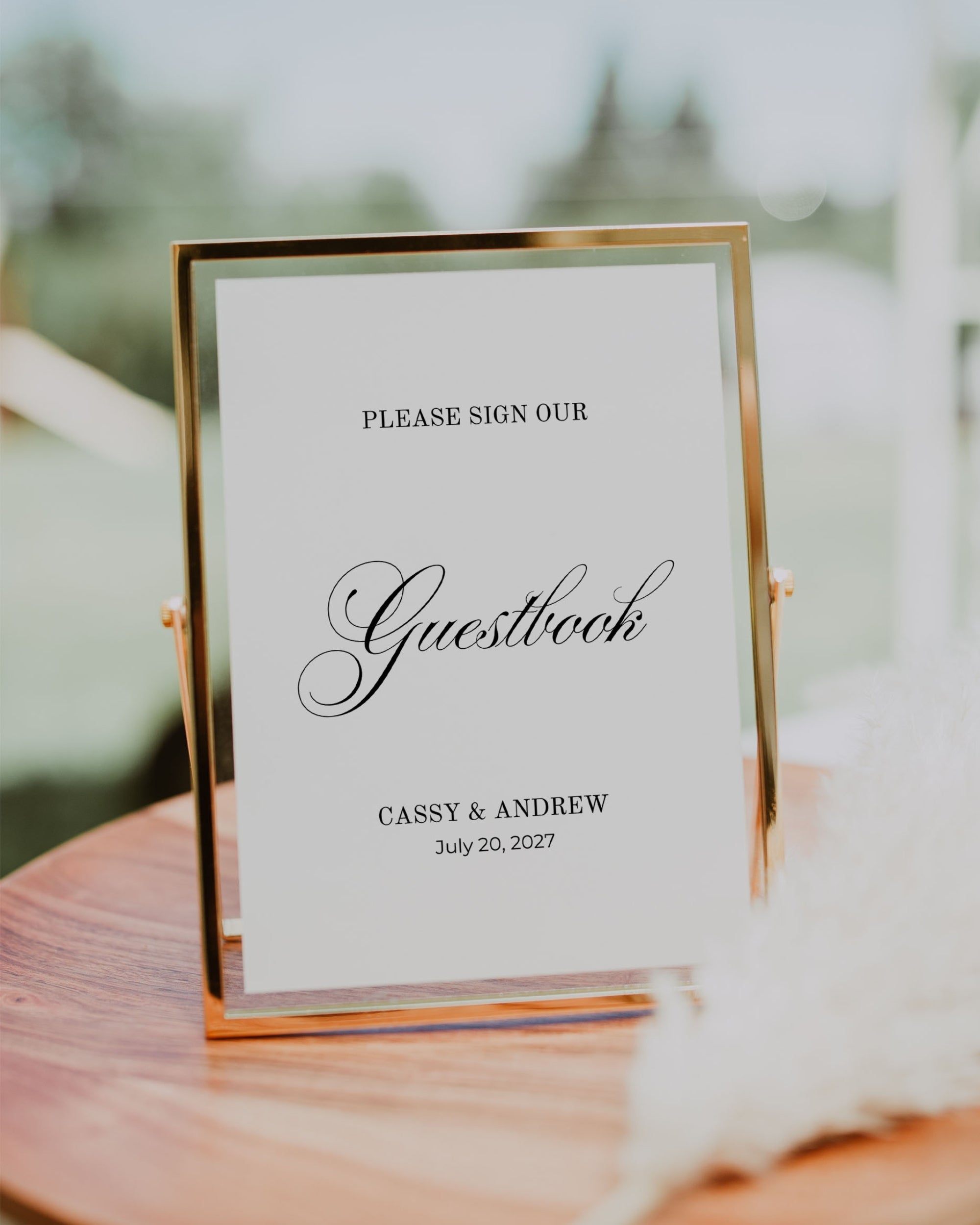 Guestbook Sign Template: Editable Minimal Wedding Guest Book Sign 011