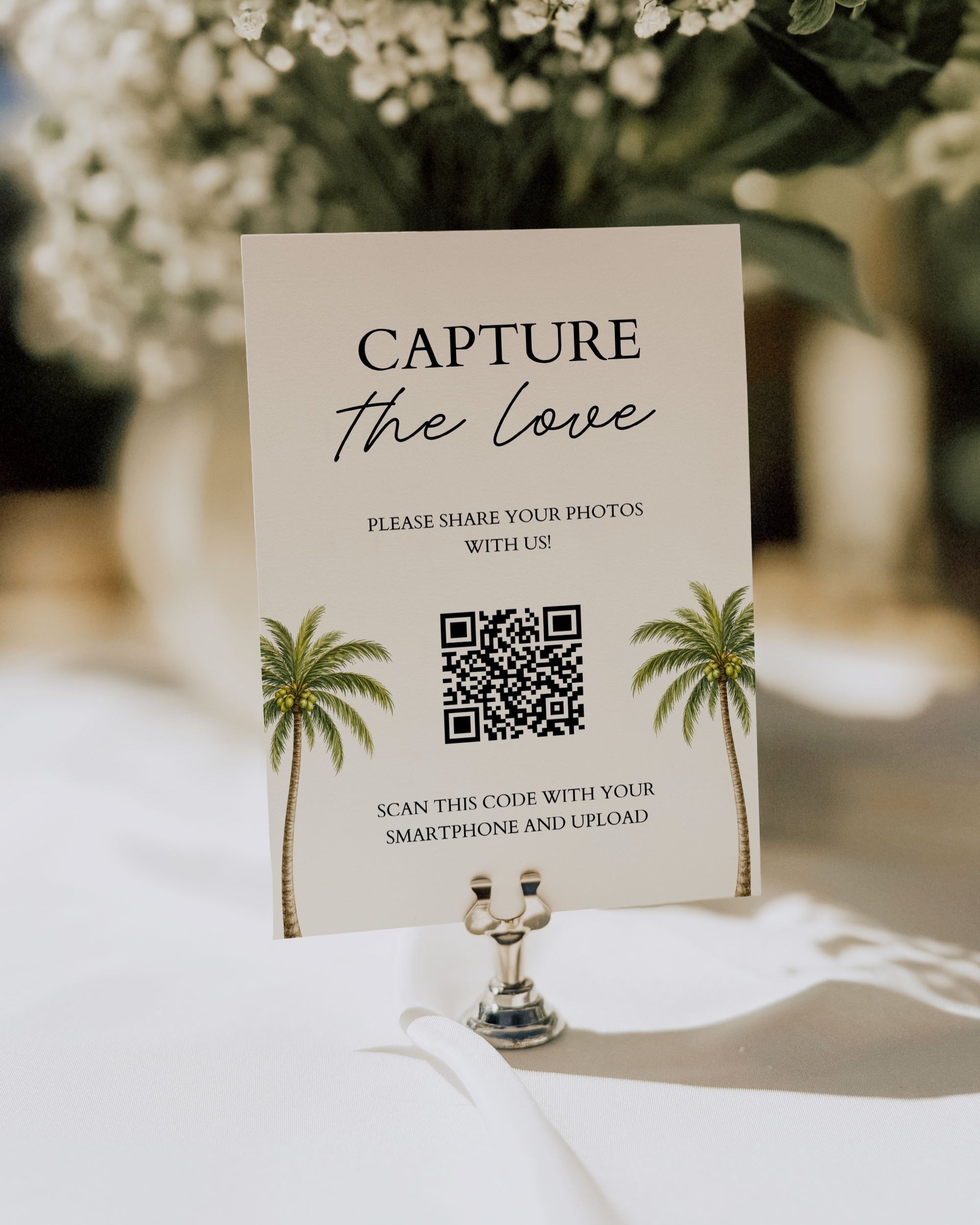 Share The Love QR Code Sign: Editable Wedding Photo Sign Template