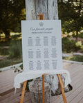 Seating Chart Template: Blue Seashell Ocean Wedding Seating Sign 013