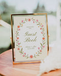 Guest Book Sign Template: Editable Floral Wedding Guest Book Sign 014
