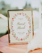 Guest Book Sign Template: Editable Floral Wedding Guest Book Sign 014