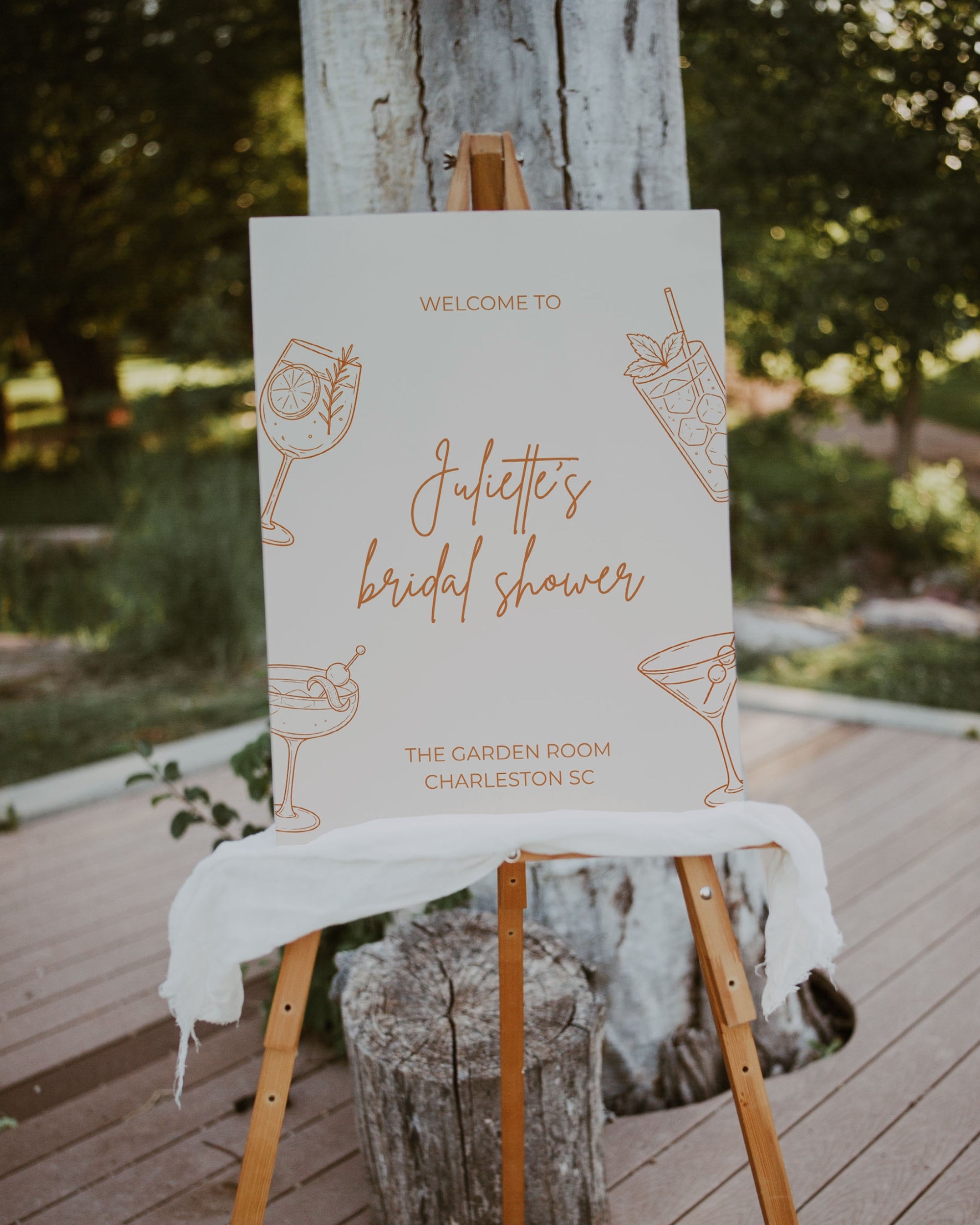 Orange Bridal Shower Welcome Sign Template 012
