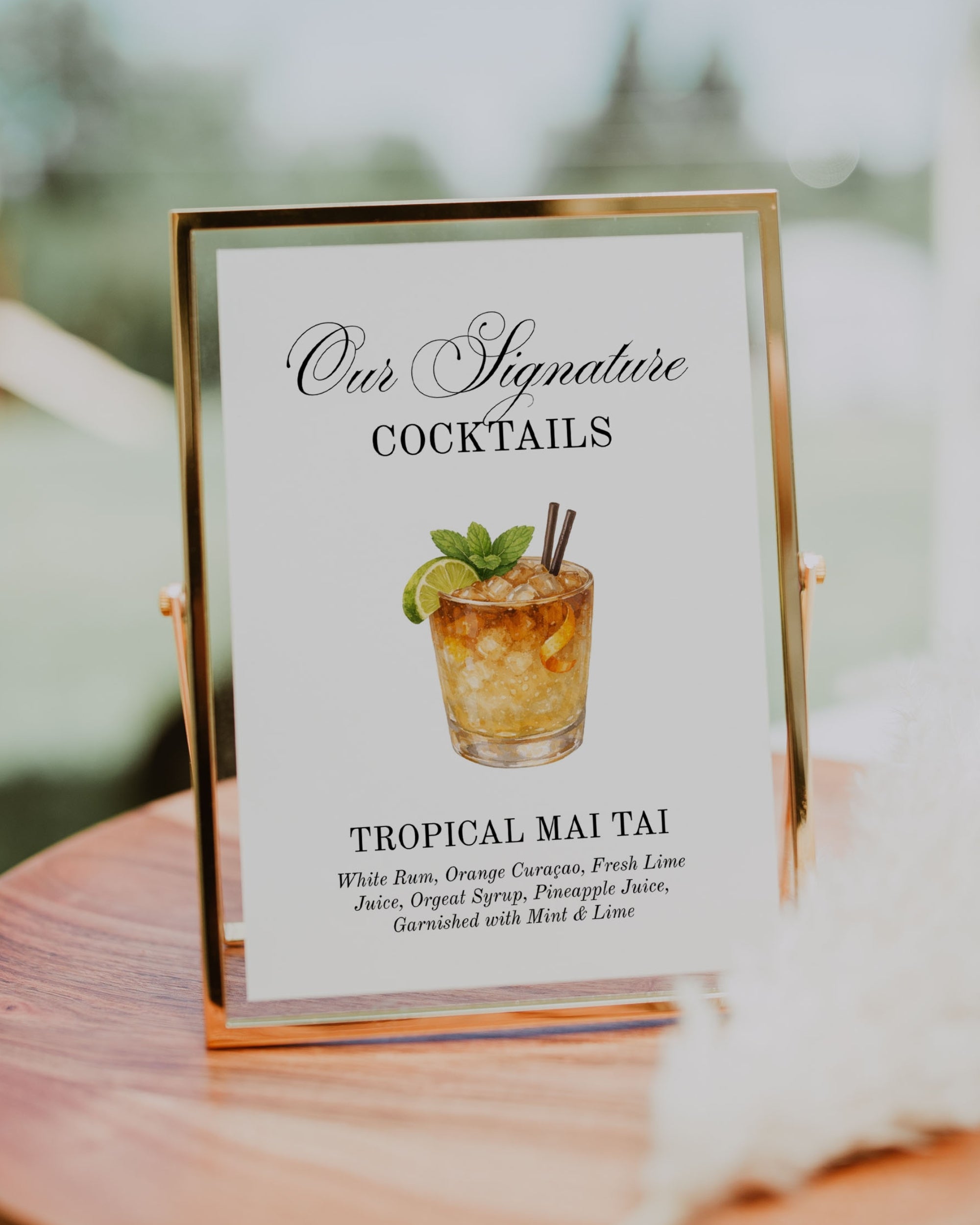 Signature Cocktail Sign Template: Editable Wedding Drink Menu With 60+ Drinks (Instant Download) 011