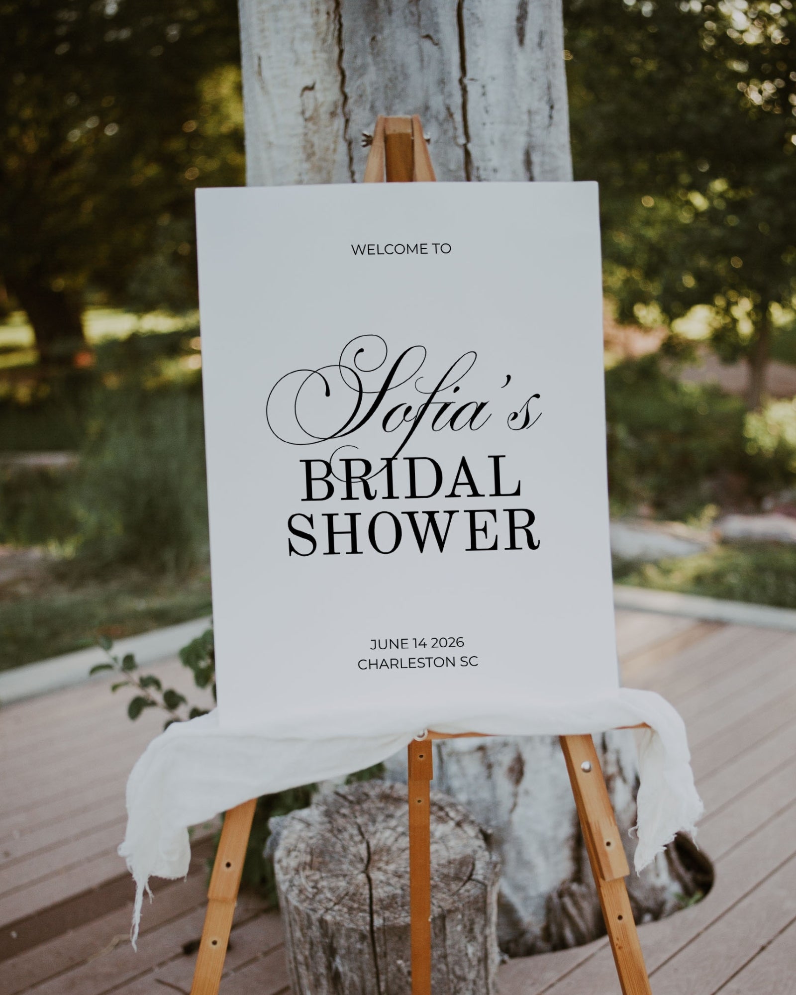 Bridal Shower Welcome Sign Template: Editable Minimal Bridal Shower Sign 011