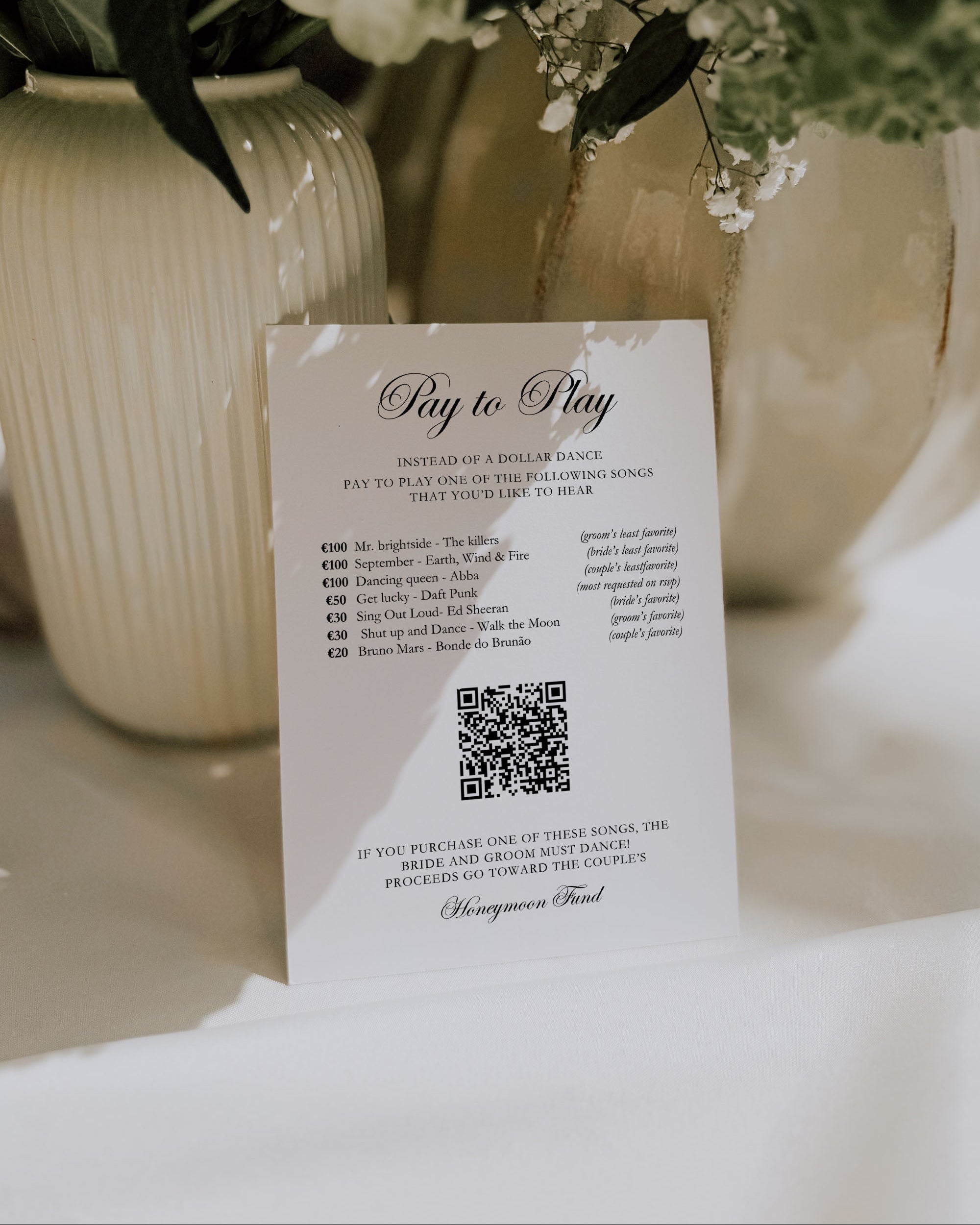 honeymoon fund pay to play song request wedding game template editable in canva

