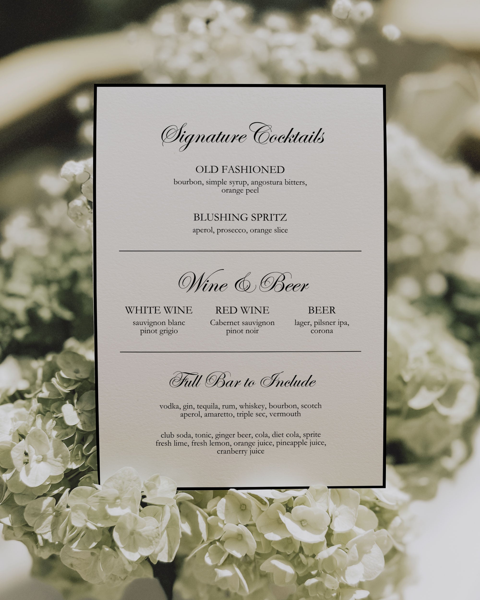wedding bar menu signature drinks template editable in canva printable drink menu sign