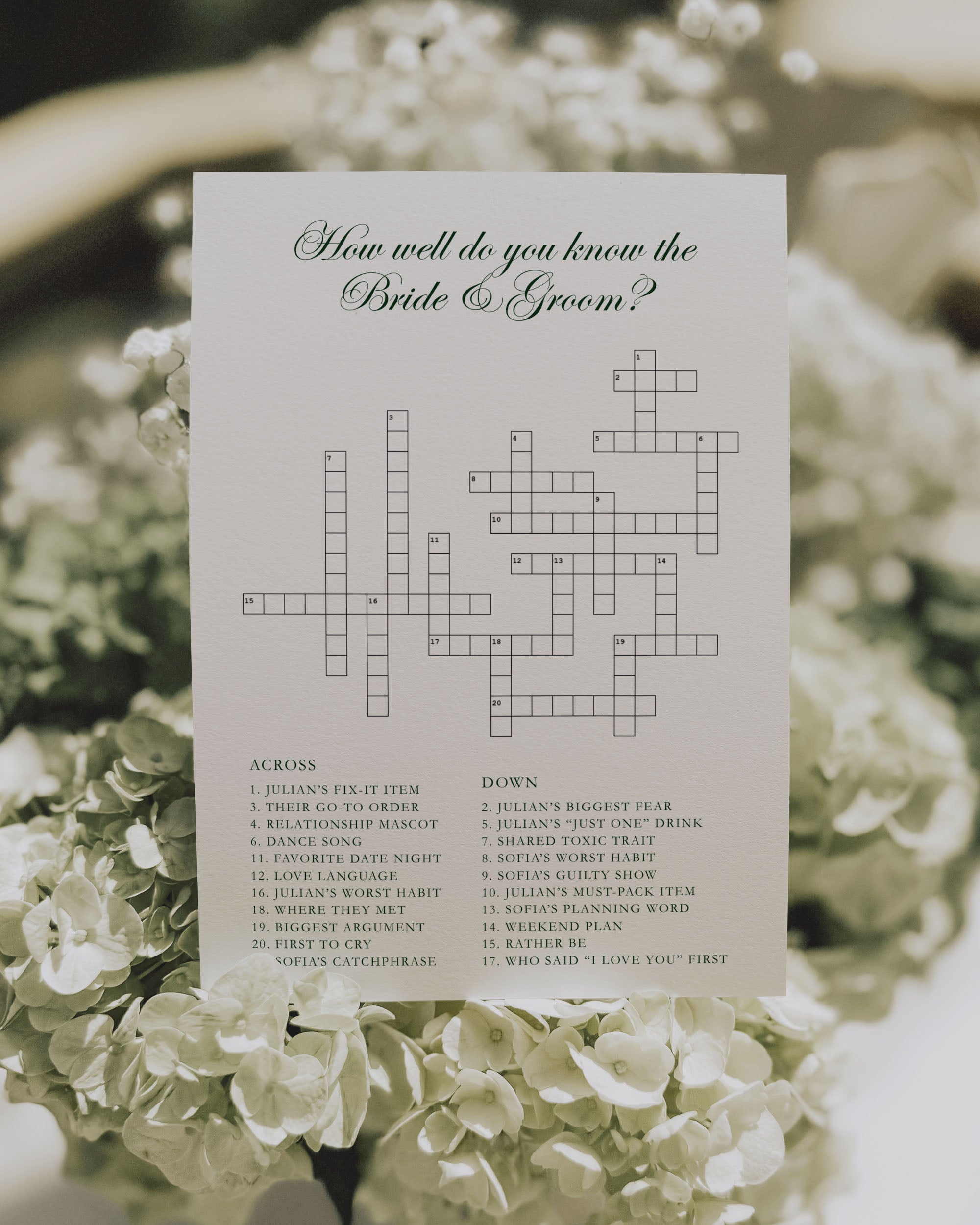 wedding crossword game how well do you know the bride and groom template editable in canva