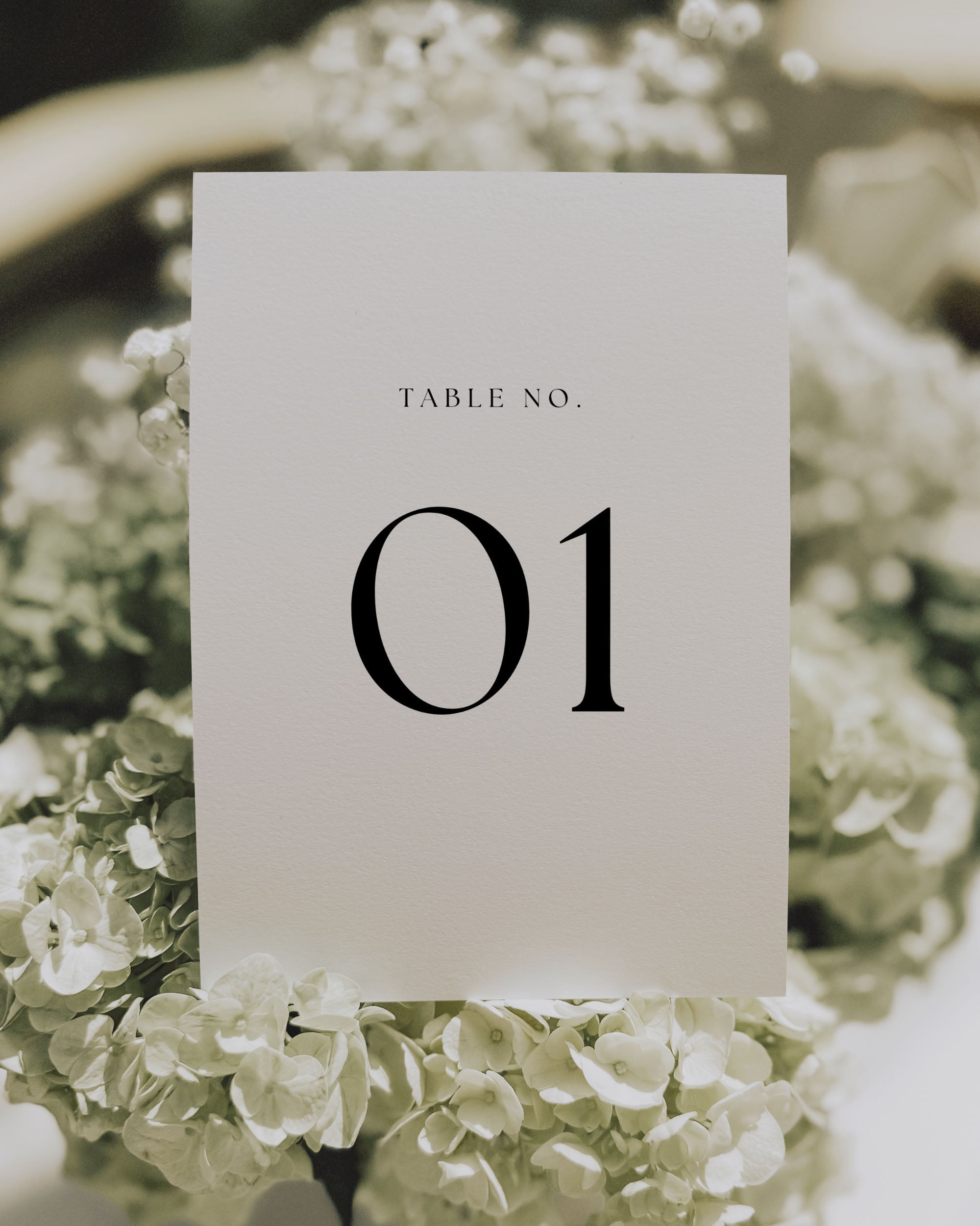 Wedding Table Number Template: Editable Minimal Reception Table Sign (Instant Download)