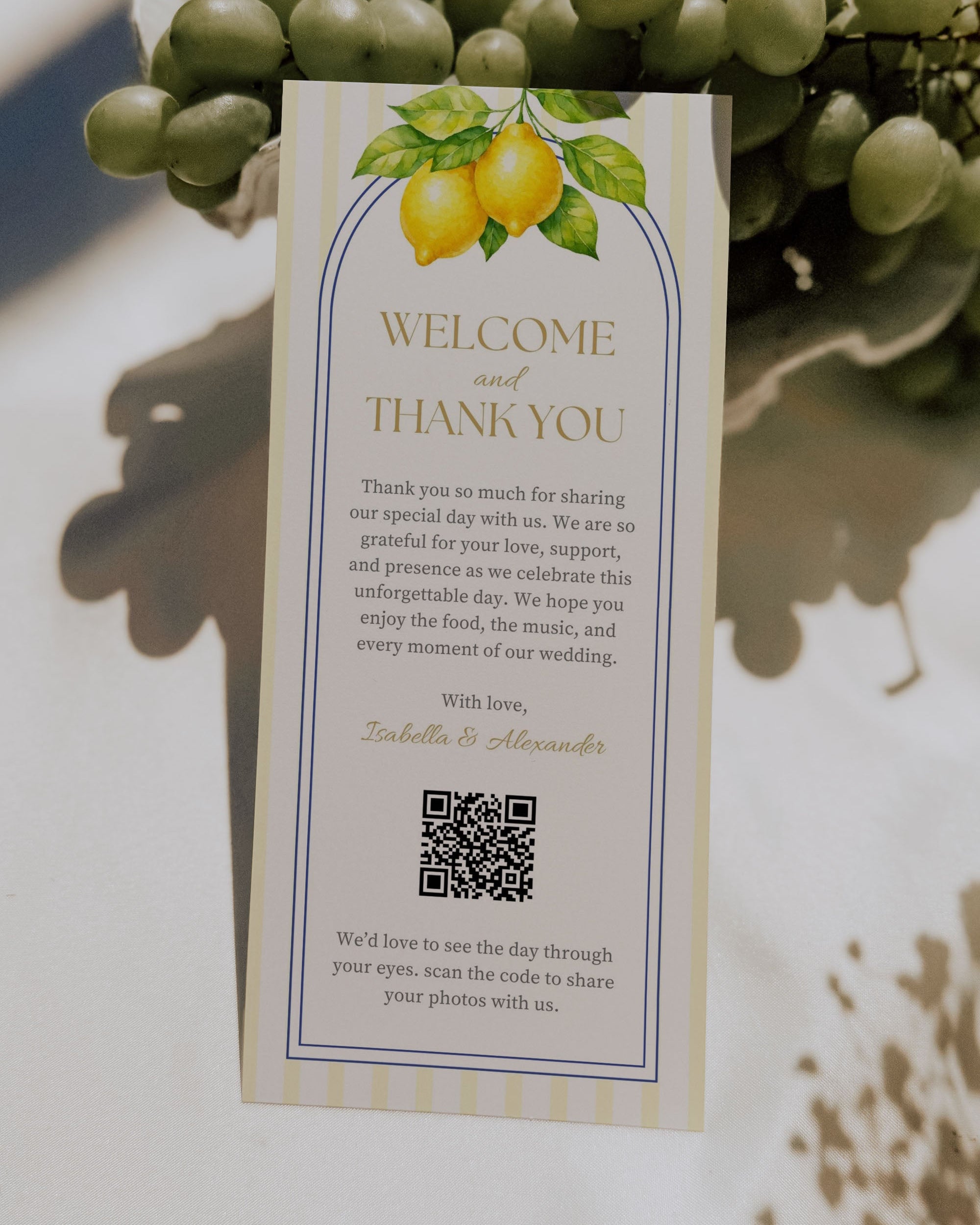 Wedding Thank You Card Template: Editable QR Photo Sharing Card (Instant Download)