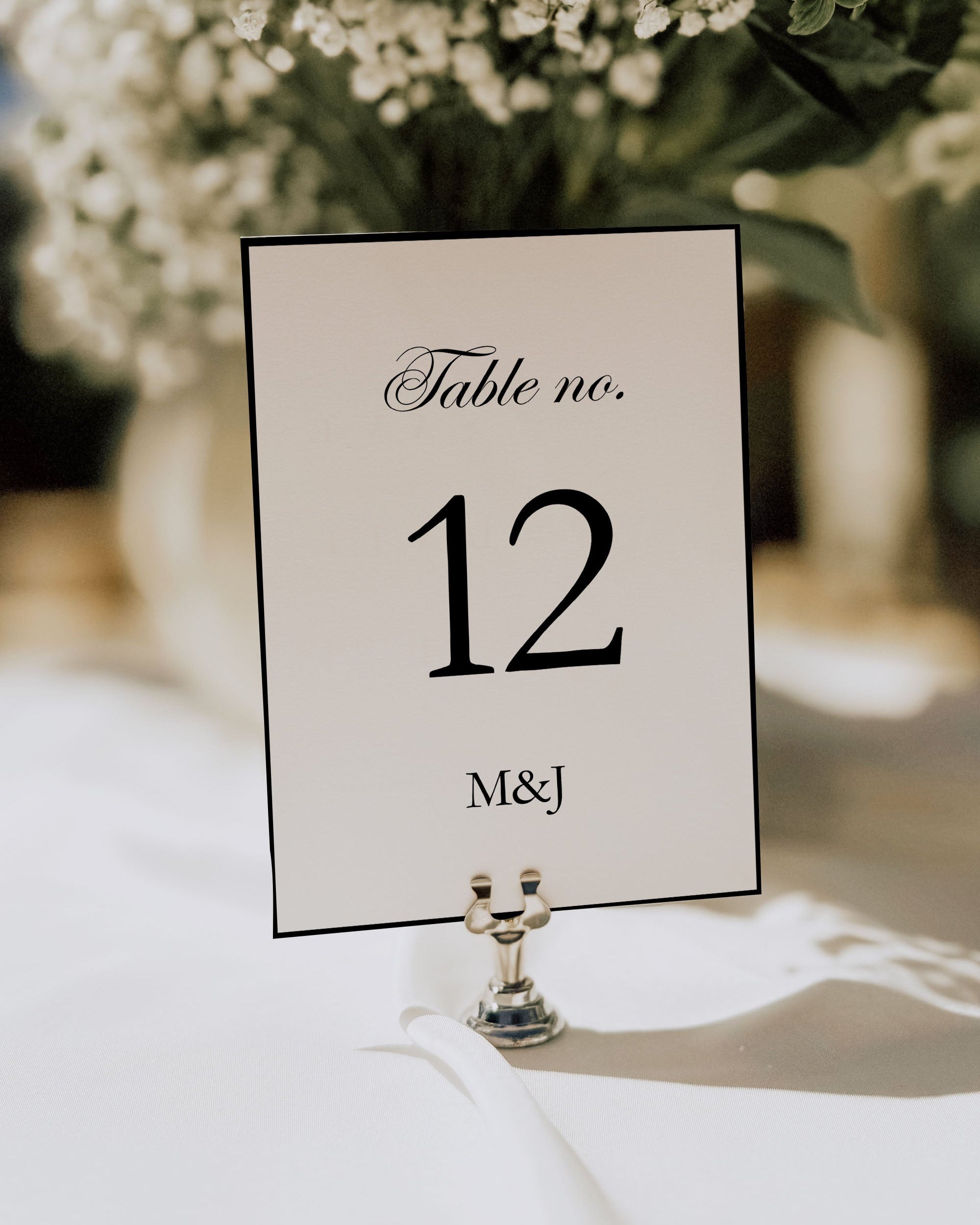 minimalist wedding table number template editable in canva printable reception table numbers