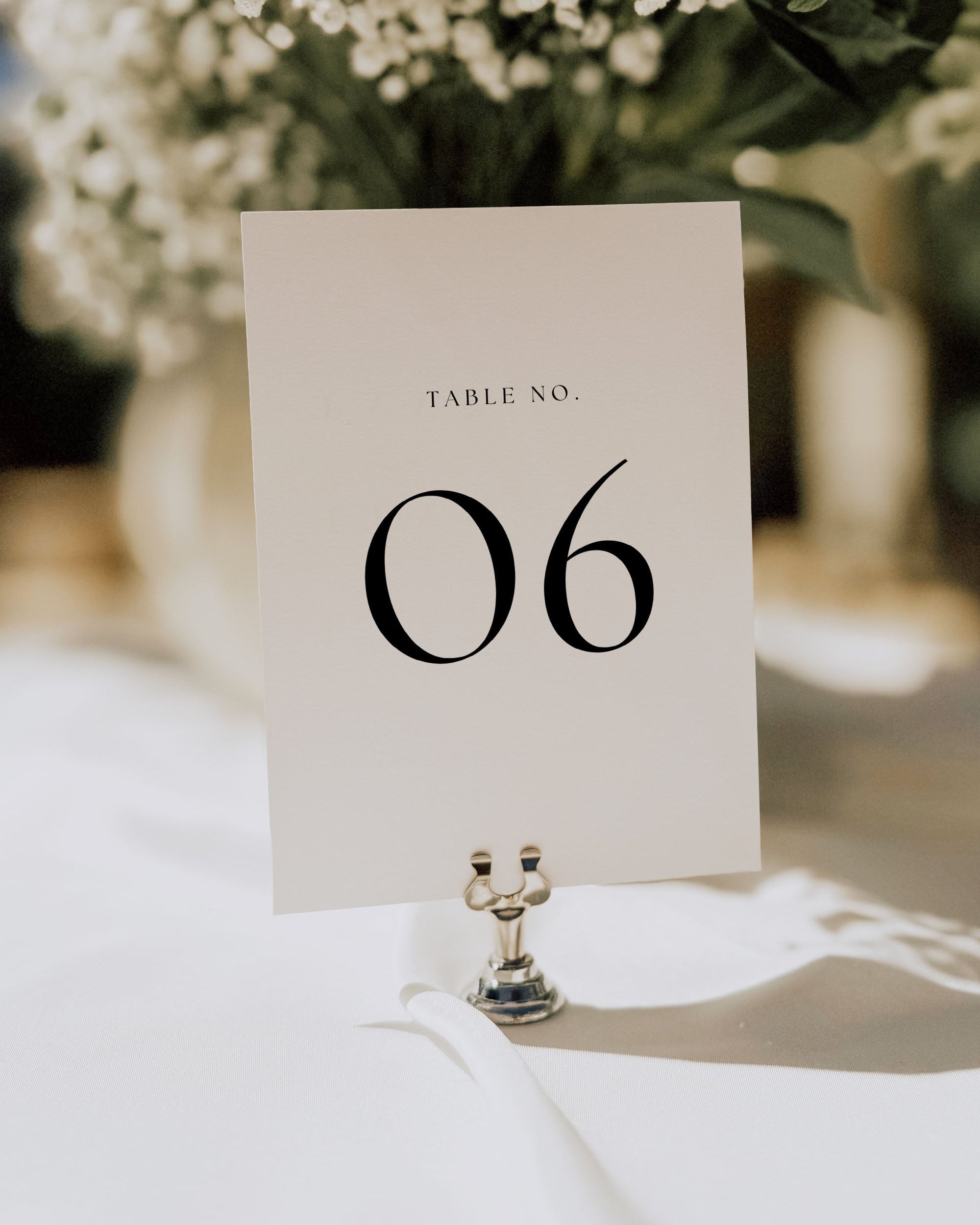 Wedding Table Number Template: Editable Minimal Reception Table Sign (Instant Download)
