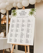 Alphabetical Wedding Seating Chart Template: Editable Tropical Table Plan (Instant Download) 
