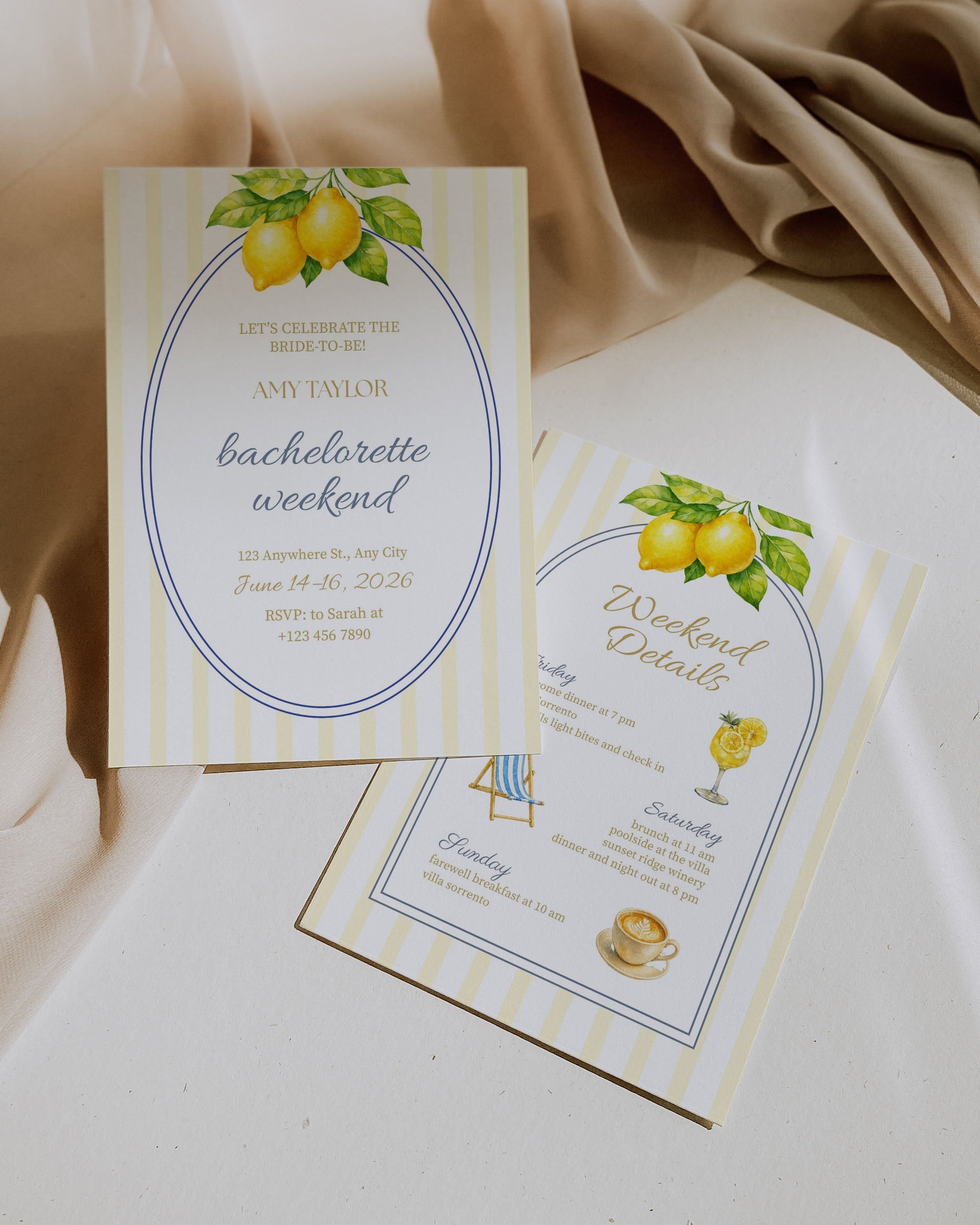 Bachelorette Weekend Invitation Template: Editable Weekend Details Card (Instant Download)