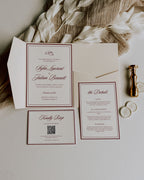 Wedding Invitation Template Set: Editable Elegant Invitation Suite With QR RSVP (Instant Download) 