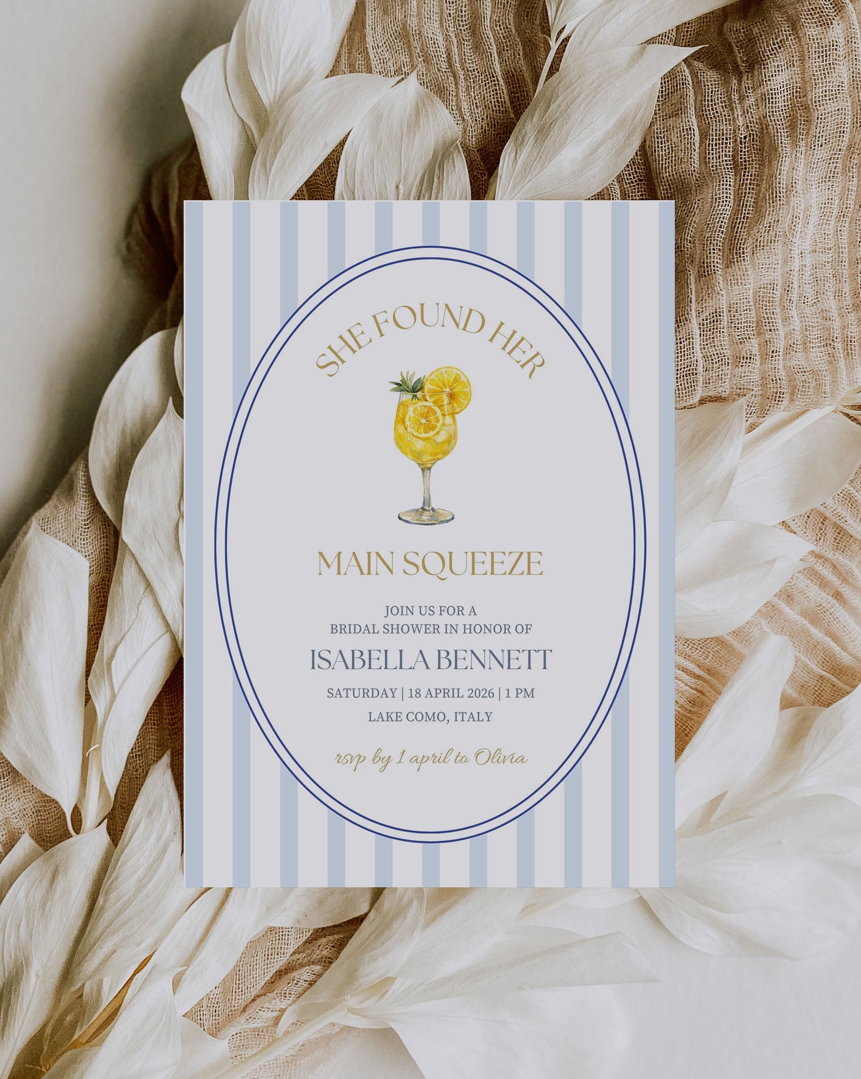 Lemon Bridal Shower Invitation Template: Editable Citrus Shower Invite (Instant Download)