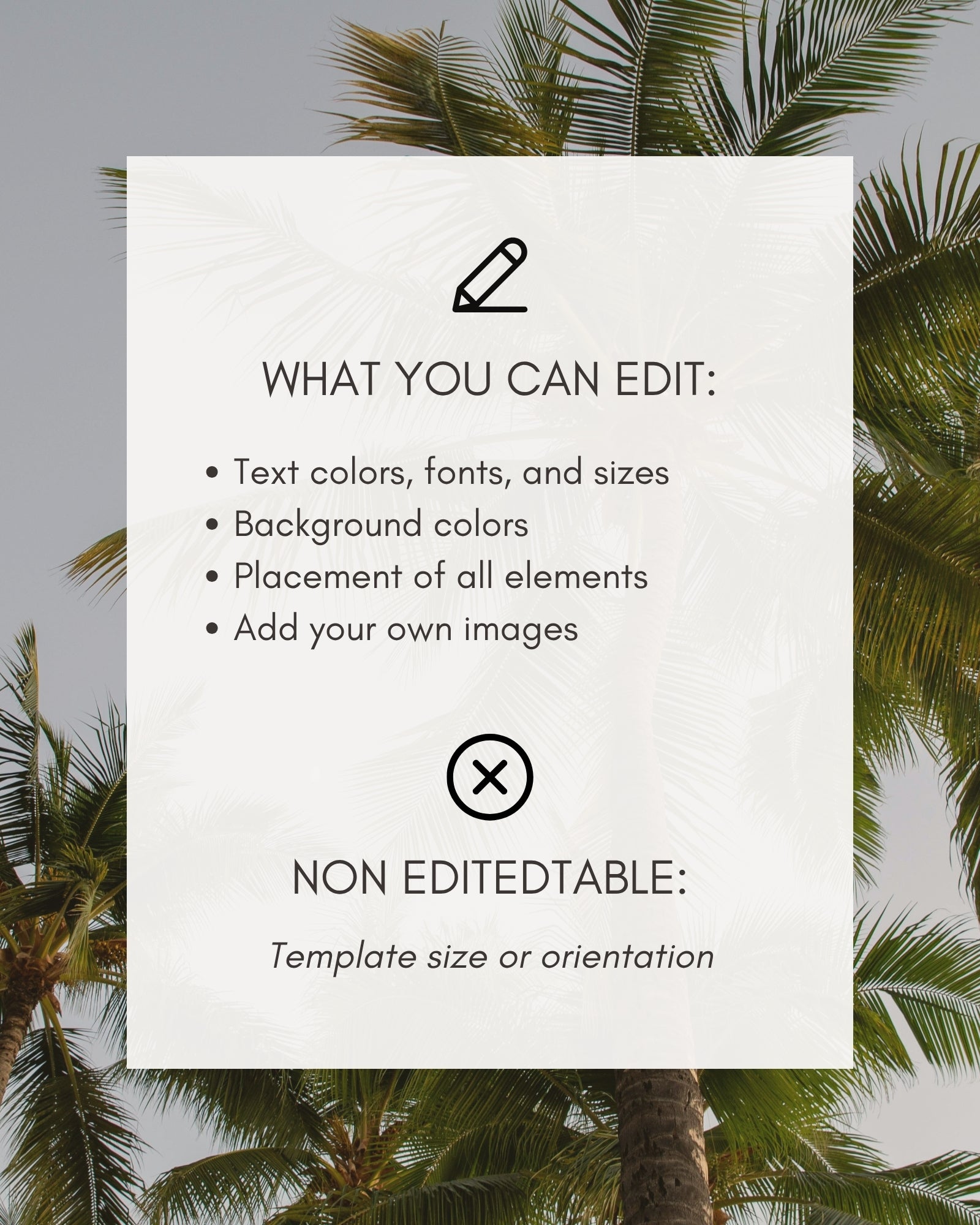 Alphabetical Wedding Seating Chart Template: Editable Tropical Table Plan (Instant Download)