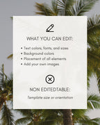 Unplugged Ceremony Sign Template: Editable Tropical Wedding Phone Sign