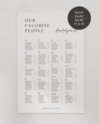 Alphabetical Seating Chart Template