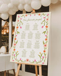 Floral Seating Chart Template: Editable Garden Wedding Seating Sign 014